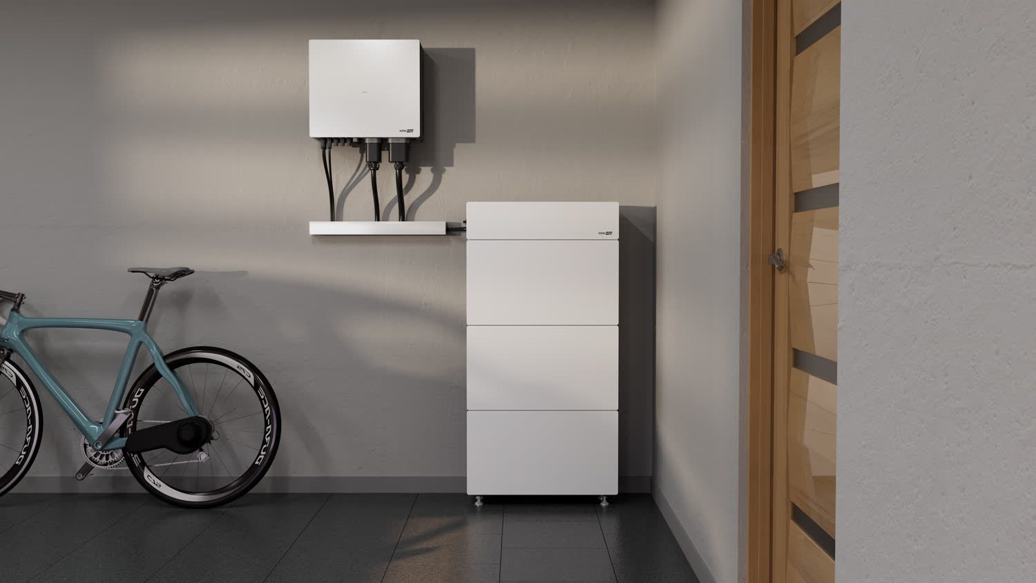 System SolarEdge Nexis zamontowany w garażu domu jednorodzinnego